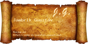 Jambrik Gusztáv névjegykártya