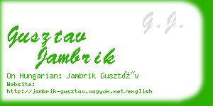 gusztav jambrik business card